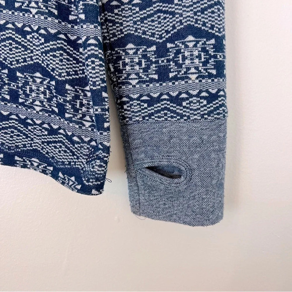 Kavu Lopez Fair Isle Snowflake Henley Quarter Pullover Sweater Top Navy Small - Picture 4 of 4